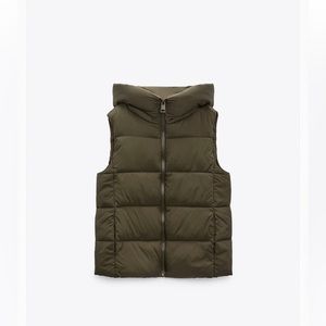 Zara Women Hooded Padded Vest